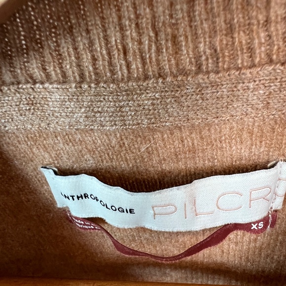Anthropologie Pilcro 100% Cashmere Sweater Camel Tan XS - Picture 2 of 5
